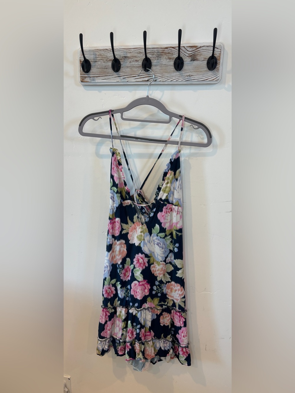 Maaji Navy Floral Cross Strap Dress. Size L